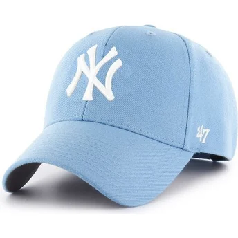 47 Brand Curved Brim New York Yankees MLB MVP Light Blue Snapback Cap