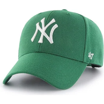 47 Brand Curved Brim New York Yankees MLB MVP Green Snapback Cap