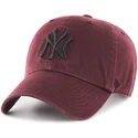 mutzen-gebogen-rot-verstellbares-band-granate-negro-der-new-york-yankees-mlb-von-47-brand