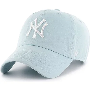 Czapka z zakrzywionym daszkiem jasnoniebieska New York Yankees MLB Clean Up od 47 Brand