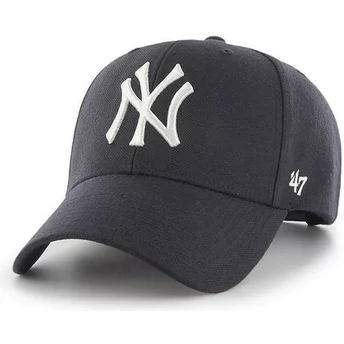 Casquette courbée bleue marine snapback avec petit logo New York Yankees MLB MVP 47 Brand