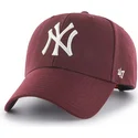mutzen-gebogen-rot-snapback-granate-der-new-york-yankees-mlb-von-47-brand