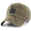 los-angeles-dodgers-mlb-regiment-clean-up-cap-mit-gebogenem-schirm-im-tarnmuster-und-schwarzem-logo-von-47-brand