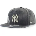 schwarze-flache-kappe-new-york-yankees-mlb-captain-loughlin-cowboy-von-47-brand