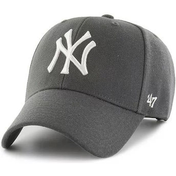 47 Brand Curved Brim New York Yankees MLB MVP Snapback Cap dunkelgrau