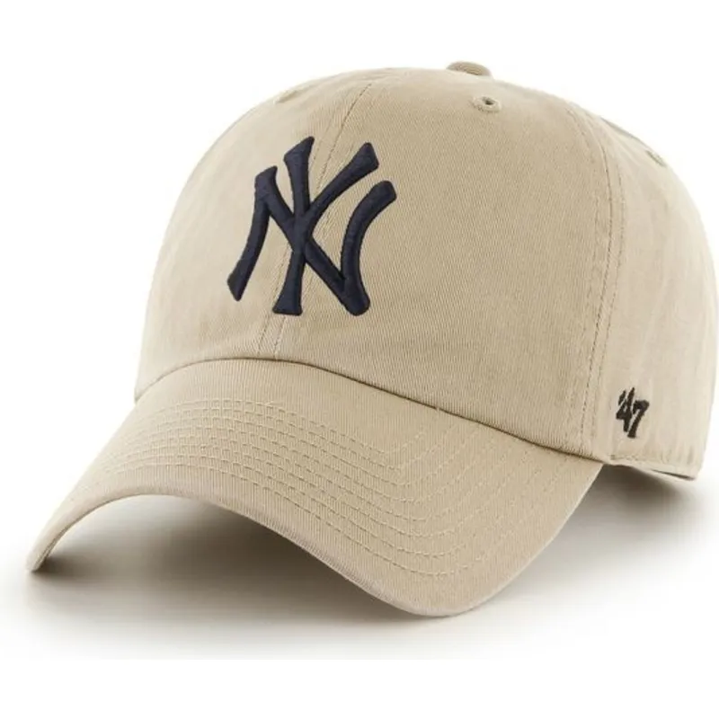 mutzen-gebogen-beige-verstellbares-band-negro-der-new-york-yankees-mlb-von-47-brand