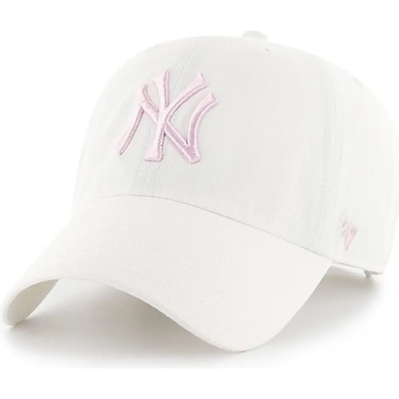 mutzen-gebogen-weiss-verstellbares-band-rosa-der-new-york-yankees-mlb-von-47-brand mutzen-gebogen-weiss-verstellbares-band-rosa-der-new-york-yankees-mlb-von-47-brand