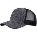 djinns-schwarze-melierte-trucker-kappe-aus-farbigem-leinen