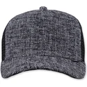 djinns-schwarze-melierte-trucker-kappe-aus-farbigem-leinen