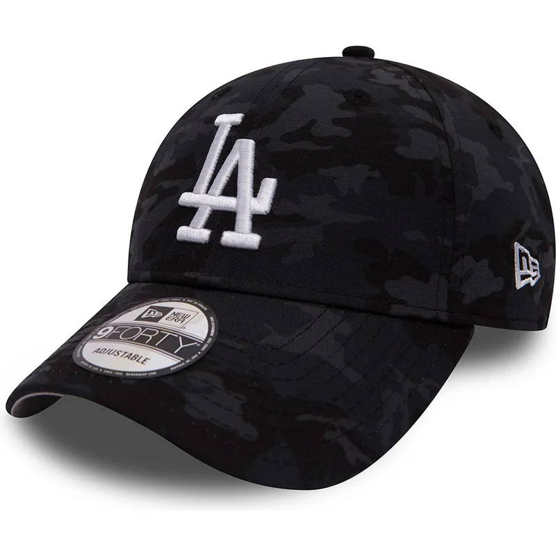 mutzen-gebogen-tarnung-verstellbares-band-negro-team-9forty-der-los-angeles-dodgers-mlb-von-new-era