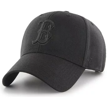 47 Brand Curved Brim Schwarzes Logo Boston Red Sox MLB MVP Snapback Cap schwarz 