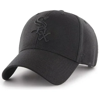 Gorra curva negra snapback con logo negro de Chicago White Sox MLB MVP de 47 Brand