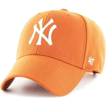 47 Brand Curved Brim New York Yankees MLB MVP Snapback Cap orange