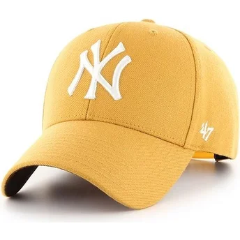 47 Brand Curved Brim New York Yankees MLB MVP Yellow Snapback Cap
