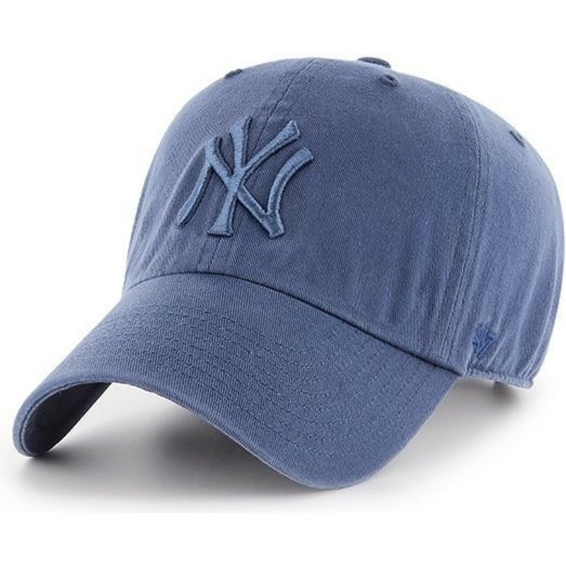casquette-courbee-bleue-avec-logo-bleu-new-york-yankees-mlb-clean-up-47-brand