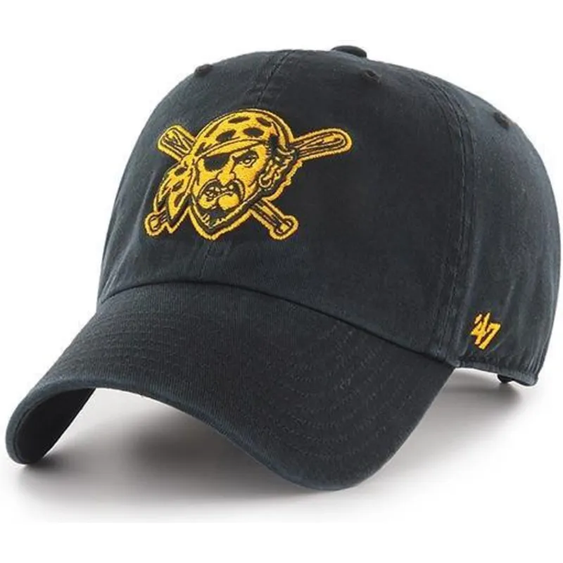 mutzen-gebogen-schwarz-verstellbares-band-der-pittsburgh-pirates-mlb-von-47-brand