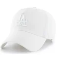 weisse-gebogene-kappe-mit-weissem-los-angeles-dodgers-logo-mlb-clean-up-von-47-brand