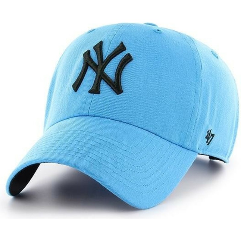 47-brand-curved-brim-new-york-yankees-mlb-clean-up-neon-cap-blau