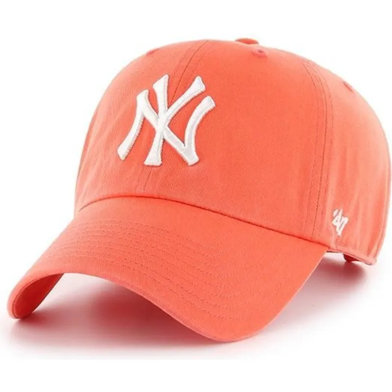 47-brand-curved-brim-new-york-yankees-mlb-clean-up-grapefruit-orange-cap
