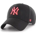 mutzen-gebogen-schwarz-snapback-rosa-der-new-york-yankees-mlb-von-47-brand