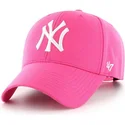 cappello-curvo-rosa-magenta-snapback-dei-new-york-yankees-mlb-mvp-di-47-brand