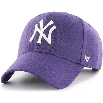 47 Brand Curved Brim New York Yankees MLB MVP Purple Snapback Cap