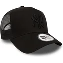 new-era-black-logo-new-york-yankees-mlb-clean-a-frame-black-trucker-hat