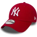 new-era-curved-brim-9forty-essential-new-york-yankees-mlb-red-adjustable-cap