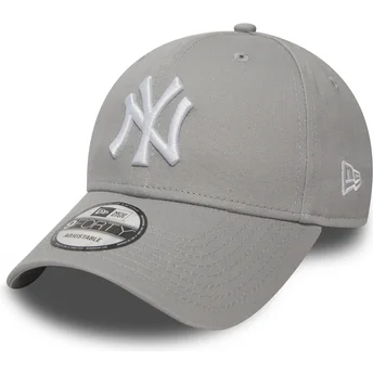 new-era-curved-brim-9forty-essential-new-york-yankees-mlb-grey-adjustable-cap