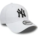 new-era-new-york-yankees-mlb-9forty-essential-verstellbare-weisse-kappe-mit-gebogenem-schirm