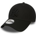 new-era-mit-schwarzem-logo-curved-brim-39thirty-classic-new-york-yankees-mlb-fitted-cap-schwarz