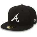 new-era-flat-brim-59fifty-essential-atlanta-braves-mlb-black-fitted-cap