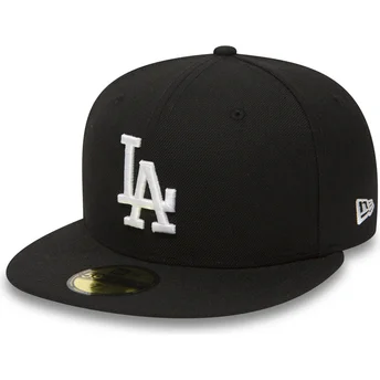 Berretto piatto nero aderente 59FIFTY Essential dei Los Angeles Dodgers MLB di New Era