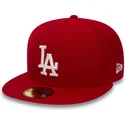 new-era-flat-brim-59fifty-essential-los-angeles-dodgers-mlb-red-fitted-cap