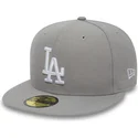 cappello-piatto-grigio-chiuso-59fifty-essential-dei-los-angeles-dodgers-mlb-di-new-era