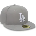 cappellino-piatto-grigio-aderente-59fifty-essential-dei-los-angeles-dodgers-mlb-di-new-era