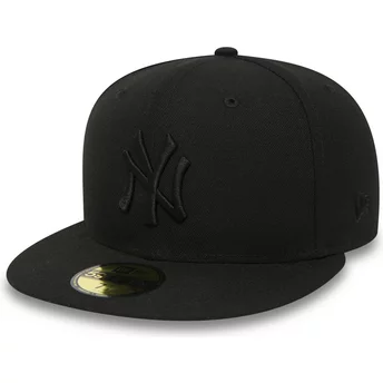 Casquette plate noire ajustée 59FIFTY Black on Black New York Yankees MLB New Era