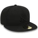 new-era-flat-brim-59fifty-black-on-black-new-york-yankees-mlb-black-fitted-cap