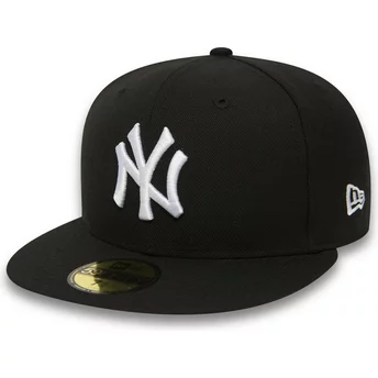 New Era Flat Brim 59FIFTY Essential New York Yankees MLB Fitted Cap schwarz