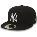 mutzen-flach-schwarz-angepasst-fur-kinder-59fifty-essential-der-new-york-yankees-mlb-von-new-era