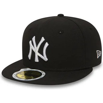 mutzen-flach-schwarz-angepasst-fur-kinder-59fifty-essential-der-new-york-yankees-mlb-von-new-era