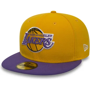 new-era-flat-brim-59fifty-essential-los-angeles-lakers-nba-yellow-fitted-cap