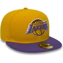 new-era-flat-brim-59fifty-essential-los-angeles-lakers-nba-yellow-fitted-cap