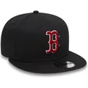 new-era-flat-brim-9fifty-essential-boston-red-sox-mlb-snapback-cap-marineblau