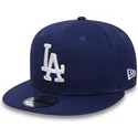 new-era-flat-brim-9fifty-essential-los-angeles-dodgers-mlb-blue-snapback-cap