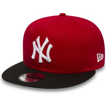 Casquette plate rouge snapback 9FIFTY Cotton Block New York Yankees MLB New Era
