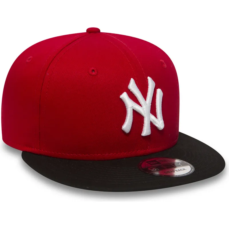 mutzen-flach-rot-snapback-ajustable-9fifty-cotton-block-der-new-york-yankees-mlb-von-new-era