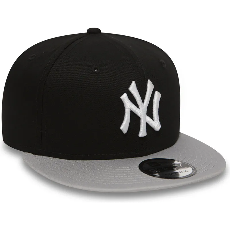 mutzen-flach-schwarz-snapback-ajustable-9fifty-cotton-block-der-new-york-yankees-mlb-von-new-era