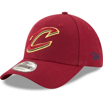 czerwona-zakrzywiona-regulowana-czapka-9forty-the-league-cleveland-cavaliers-nba-od-new-era