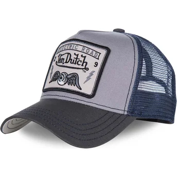 Czapka trucker szara i niebieska SQUARE3B od Von Dutch